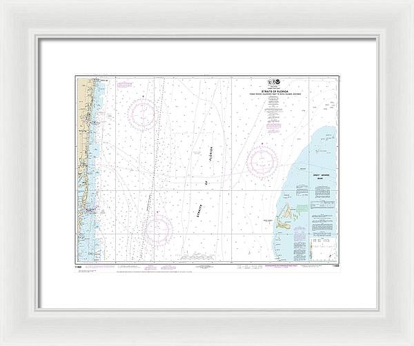 Nautical Chart-11469 Straits-florida Fowey Rocks, Hillsboro Inlet-bimini Islands, Bahamas - Framed Print