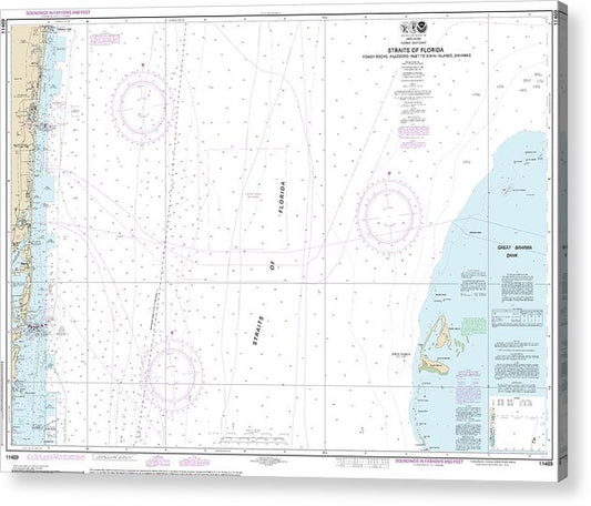 Nautical Chart-11469 Straits-Florida Fowey Rocks, Hillsboro Inlet-Bimini Islands, Bahamas  Acrylic Print