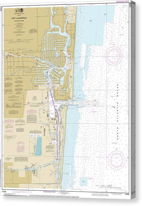 Nautical Chart-11470 Fort Lauderdale Port Everglades Canvas Print