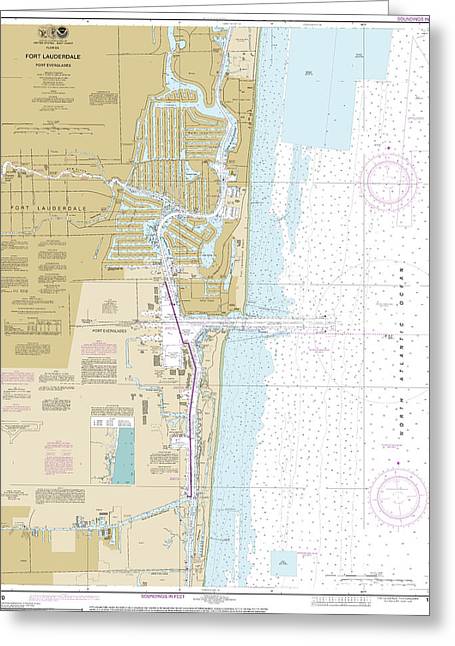 Nautical Chart-11470 Fort Lauderdale Port Everglades - Greeting Card