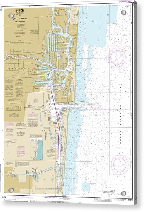 Nautical Chart-11470 Fort Lauderdale Port Everglades - Acrylic Print