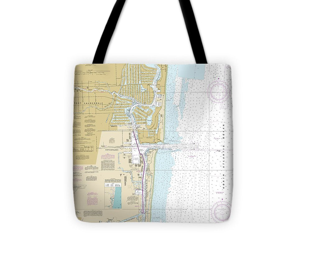 Nautical Chart 11470 Fort Lauderdale Port Everglades Tote Bag