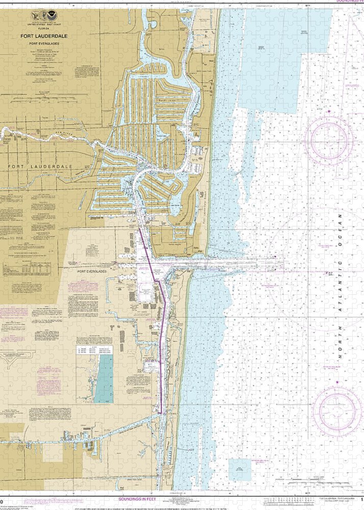 Nautical Chart-11470 Fort Lauderdale Port Everglades - Puzzle