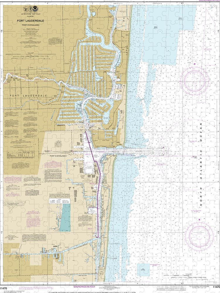 Nautical Chart 11470 Fort Lauderdale Port Everglades Puzzle