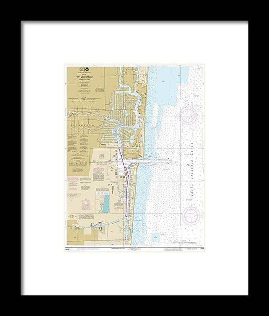 A beuatiful Framed Print of the Nautical Chart-11470 Fort Lauderdale Port Everglades by SeaKoast