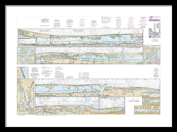 Nautical Chart-11472 Intracoastal Waterway Palm Shores-west Palm Beach, Loxahatchee River - Framed Print