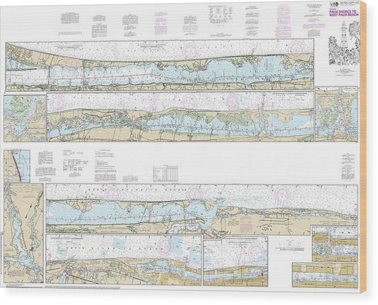 Nautical Chart-11472 Intracoastal Waterway Palm Shores-West Palm Beach, Loxahatchee River Wood Print