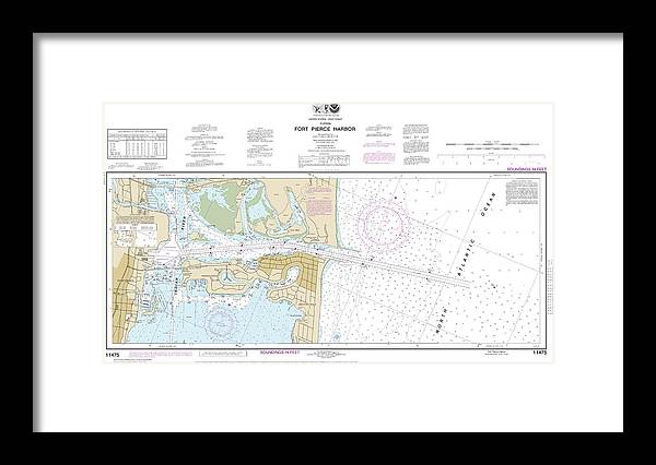 A beuatiful Framed Print of the Nautical Chart-11475 Fort Pierce Harbor by SeaKoast