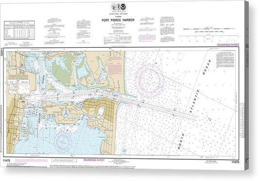 Nautical Chart-11475 Fort Pierce Harbor  Acrylic Print