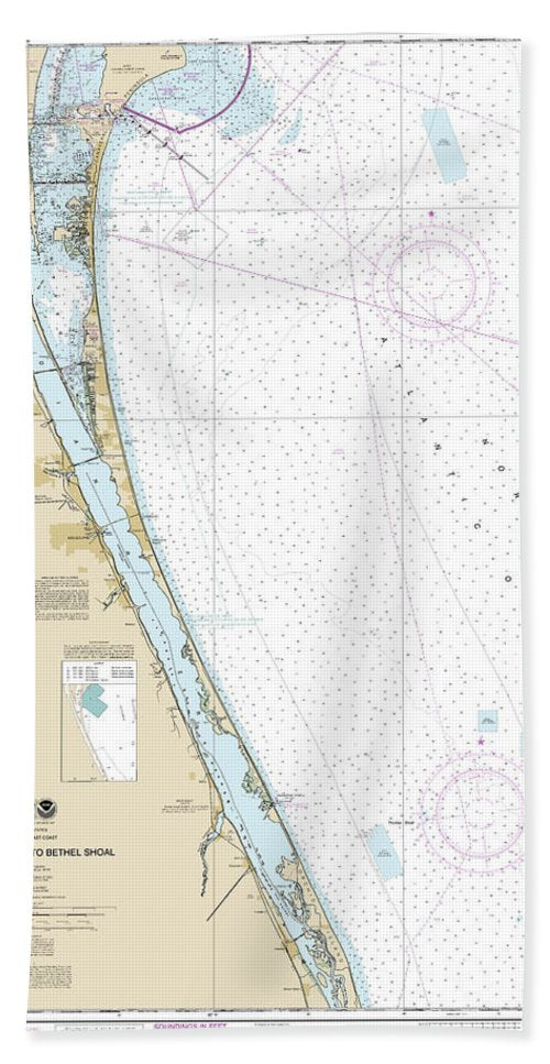 Nautical Chart 11476 Cape Canaveral Bethel Shoal Bath Towel