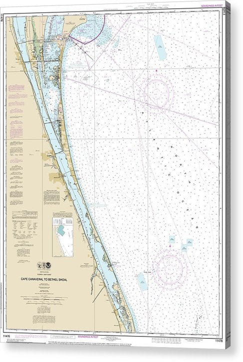 Nautical Chart-11476 Cape Canaveral-Bethel Shoal  Acrylic Print