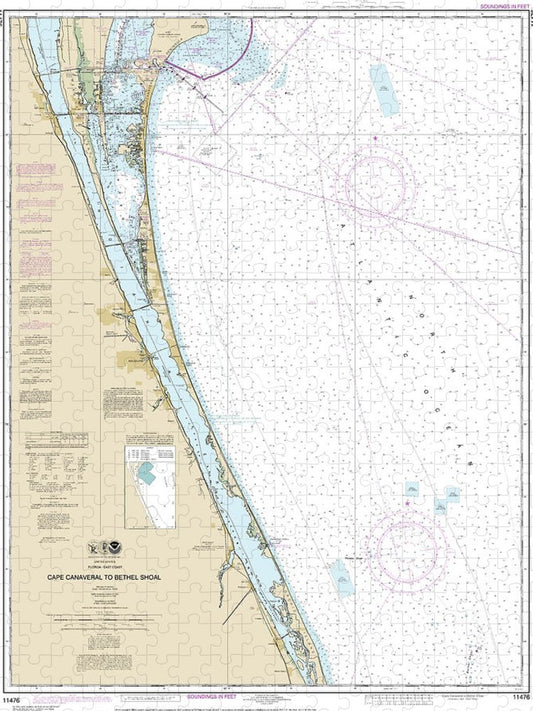 Nautical Chart 11476 Cape Canaveral Bethel Shoal Puzzle