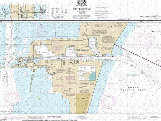 Nautical Chart 11478 Port Canaveral, Canaveral Barge Canal Extension Puzzle