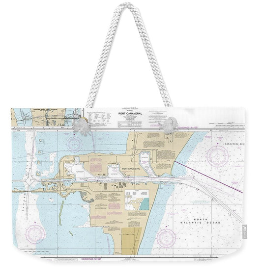 Nautical Chart-11478 Port Canaveral, Canaveral Barge Canal Extension - Weekender Tote Bag
