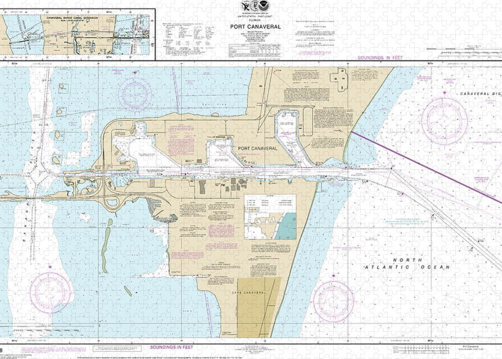 Nautical Chart-11478 Port Canaveral, Canaveral Barge Canal Extension - Puzzle
