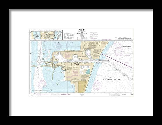 Nautical Chart-11478 Port Canaveral, Canaveral Barge Canal Extension - Framed Print