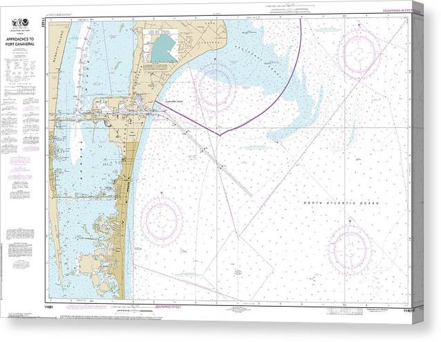 Nautical Chart-11481 Approaches-Port Canaveral Canvas Print