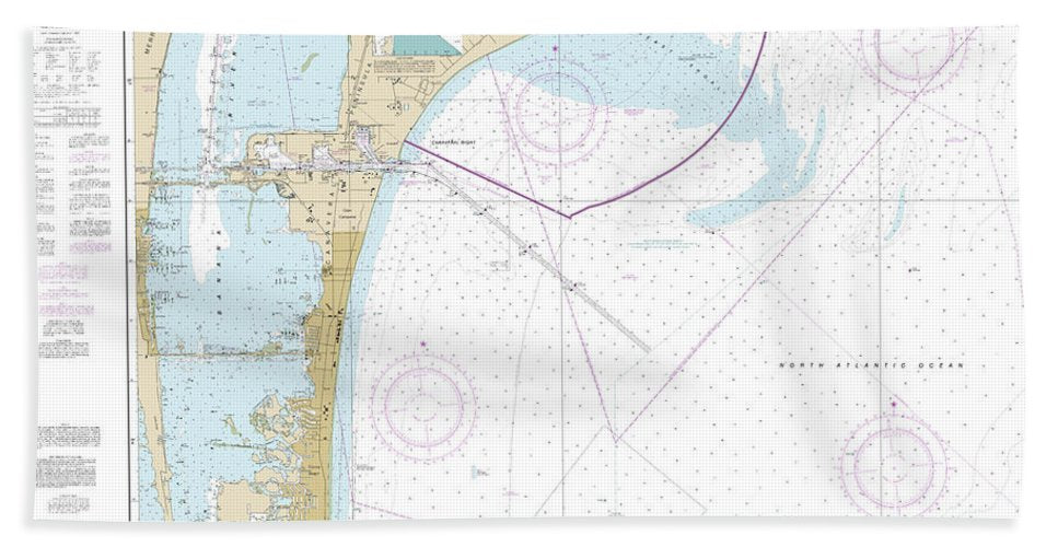 Nautical Chart 11481 Approaches Port Canaveral Bath Towel