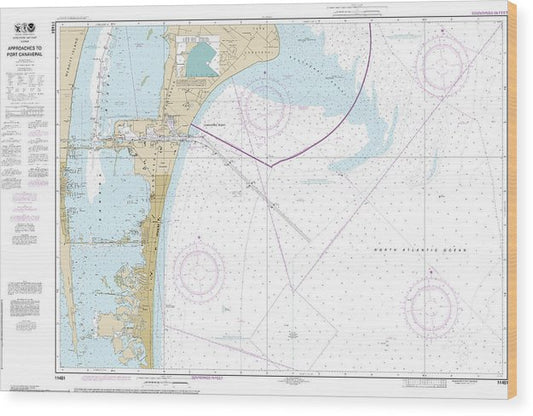 Nautical Chart-11481 Approaches-Port Canaveral Wood Print