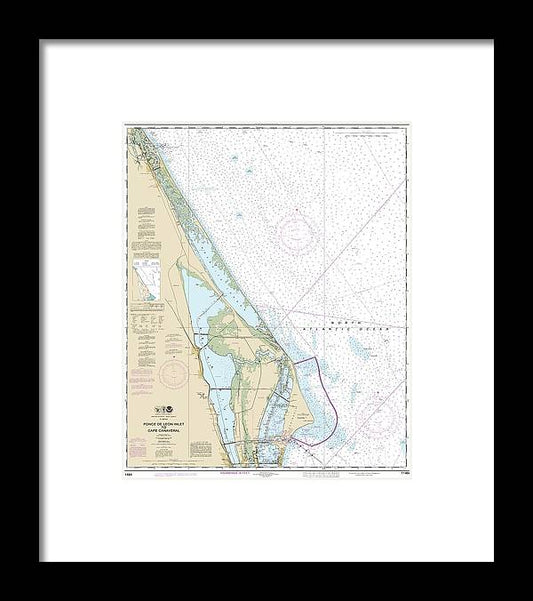 A beuatiful Framed Print of the Nautical Chart-11484 Ponce De Leon Inlet-Cape Canaveral by SeaKoast