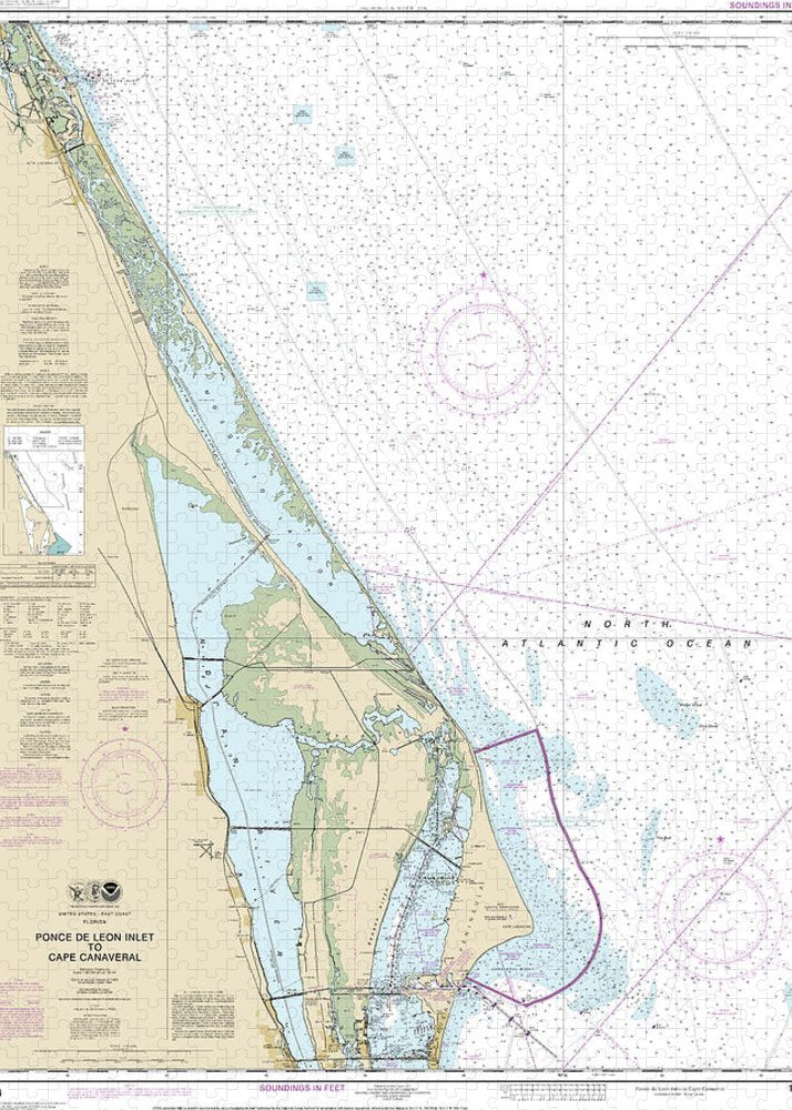 Nautical Chart-11484 Ponce De Leon Inlet-cape Canaveral - Puzzle