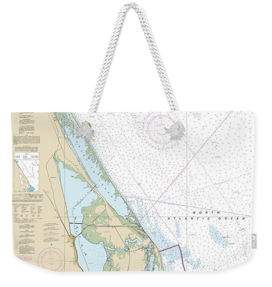 Nautical Chart-11484 Ponce De Leon Inlet-cape Canaveral - Weekender Tote Bag