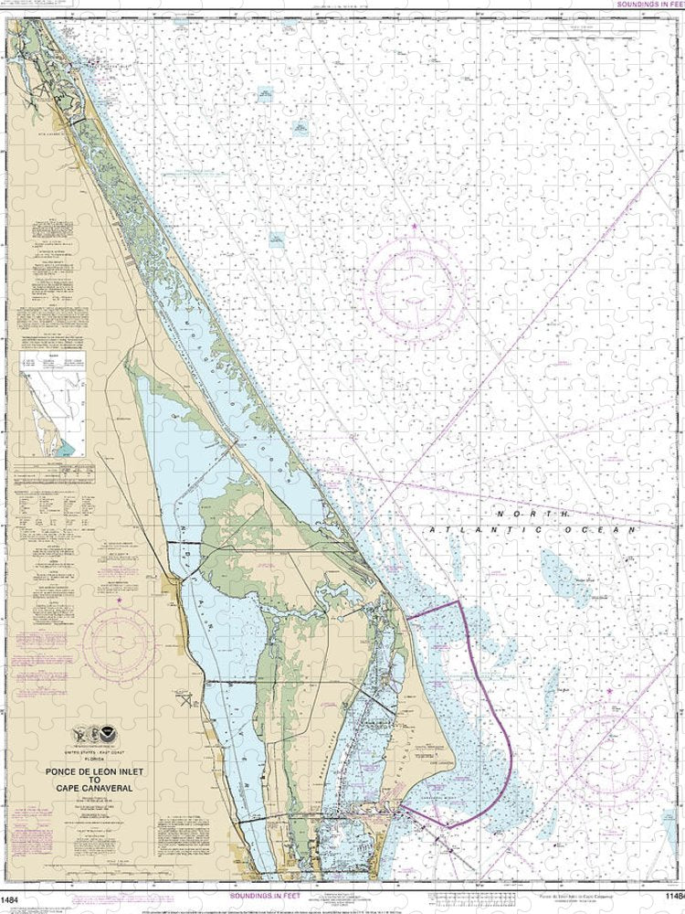 Nautical Chart 11484 Ponce De Leon Inlet Cape Canaveral Puzzle | SeaKoast