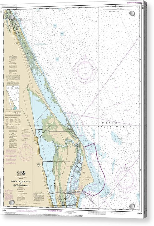 Nautical Chart-11484 Ponce De Leon Inlet-cape Canaveral - Acrylic Print