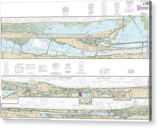 Nautical Chart-11485 Intracoastal Waterway Tolomato River-Palm Shores  Acrylic Print