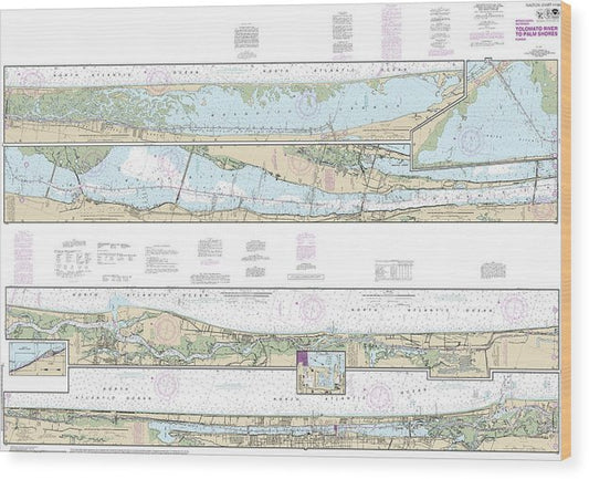Nautical Chart-11485 Intracoastal Waterway Tolomato River-Palm Shores Wood Print