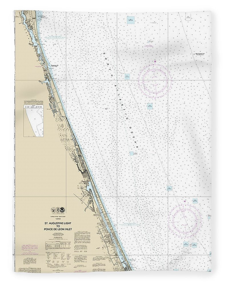 Nautical Chart-11486 St Augustine Light-ponce De Leon Inlet - Blanket