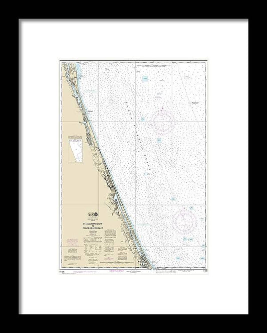A beuatiful Framed Print of the Nautical Chart-11486 St Augustine Light-Ponce De Leon Inlet by SeaKoast