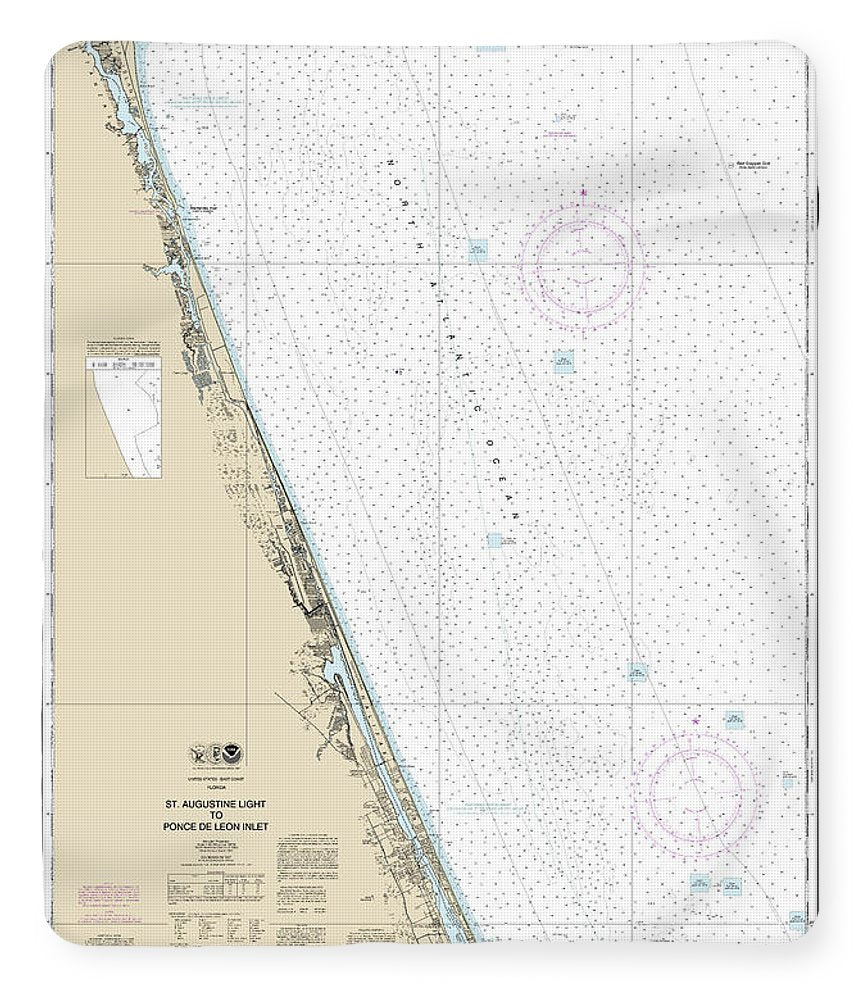 Nautical Chart-11486 St Augustine Light-ponce De Leon Inlet - Blanket