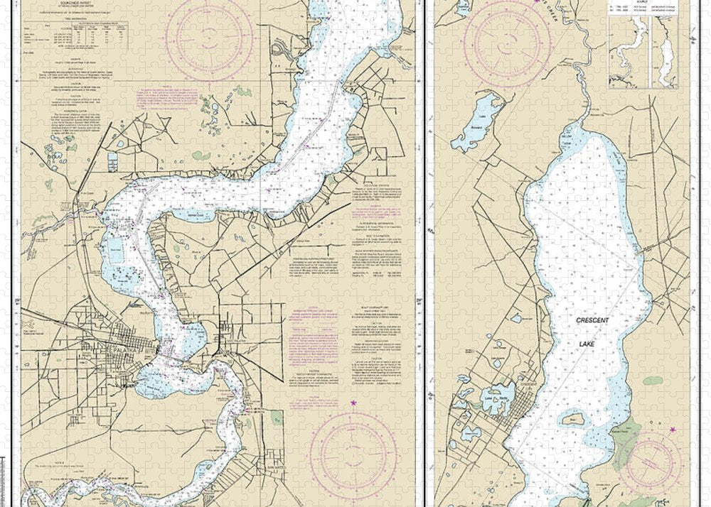 Nautical Chart-11487 St Johns River Racy Point-crescent Lake - Puzzle