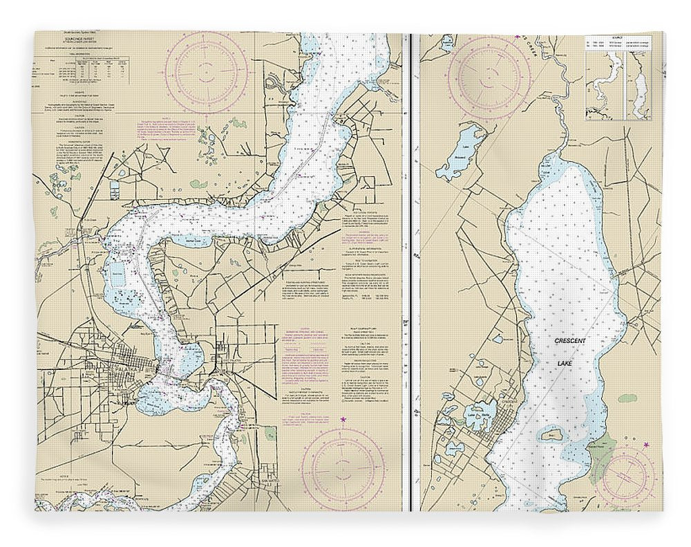 Nautical Chart-11487 St Johns River Racy Point-crescent Lake - Blanket