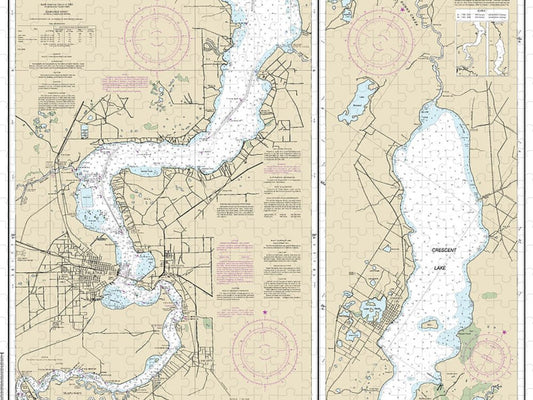 Nautical Chart 11487 St Johns River Racy Point Crescent Lake Puzzle