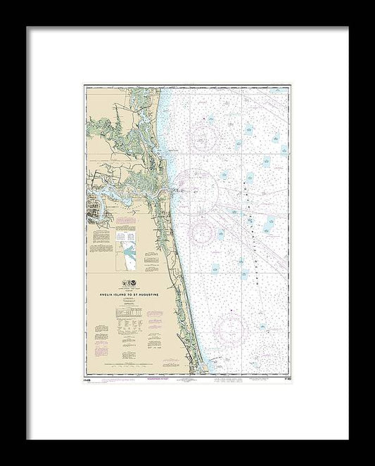 A beuatiful Framed Print of the Nautical Chart-11488 Amelia Island-St Augustine by SeaKoast