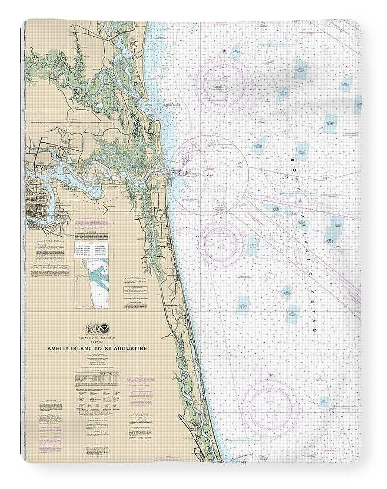 Nautical Chart-11488 Amelia Island-st Augustine - Blanket