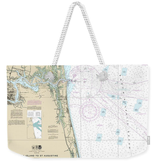 Nautical Chart-11488 Amelia Island-st Augustine - Weekender Tote Bag