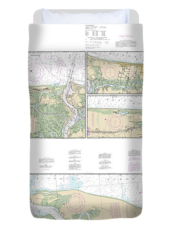 Nautical Chart-11489 Intracoastal Waterway St Simons Sound-tolomato River - Duvet Cover