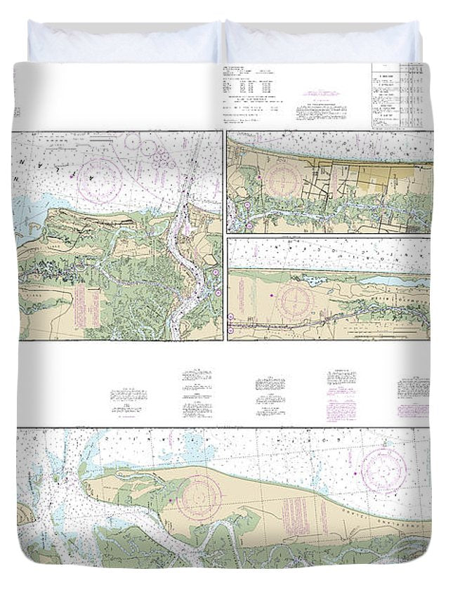 Nautical Chart-11489 Intracoastal Waterway St Simons Sound-tolomato River - Duvet Cover