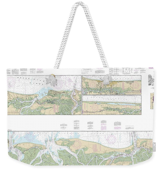 Nautical Chart-11489 Intracoastal Waterway St Simons Sound-tolomato River - Weekender Tote Bag