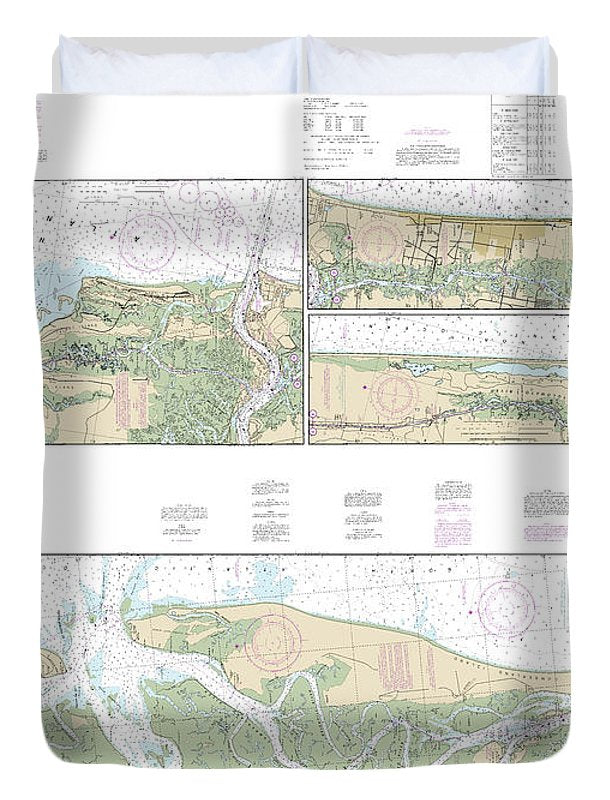 Nautical Chart-11489 Intracoastal Waterway St Simons Sound-tolomato River - Duvet Cover