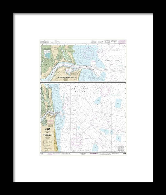 A beuatiful Framed Print of the Nautical Chart-11490 Approaches-St Johns River, St Johns River Entrance by SeaKoast