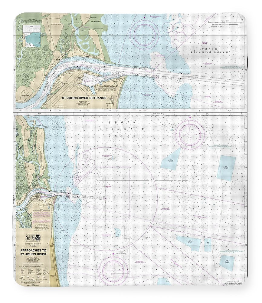 Nautical Chart-11490 Approaches-st Johns River, St Johns River Entrance - Blanket