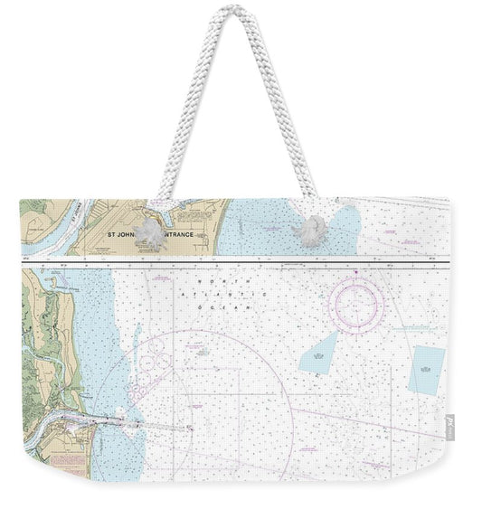Nautical Chart-11490 Approaches-st Johns River, St Johns River Entrance - Weekender Tote Bag