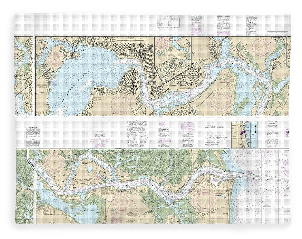 Nautical Chart-11491 St Johns River-atlantic Ocean-jacksonville - Blanket