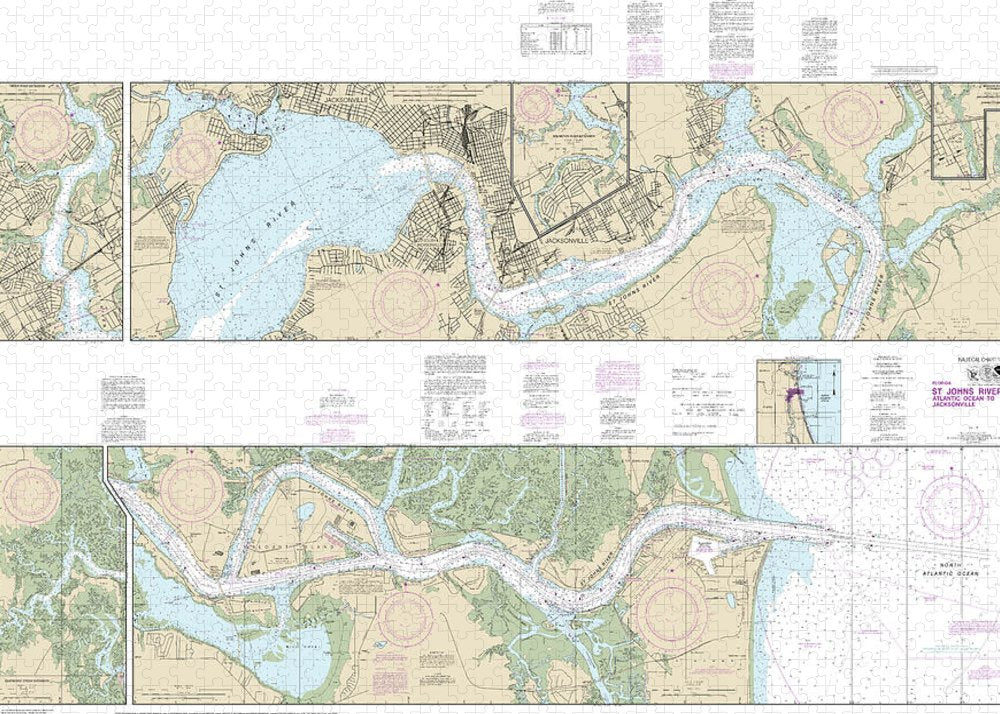 Nautical Chart-11491 St Johns River-atlantic Ocean-jacksonville - Puzzle