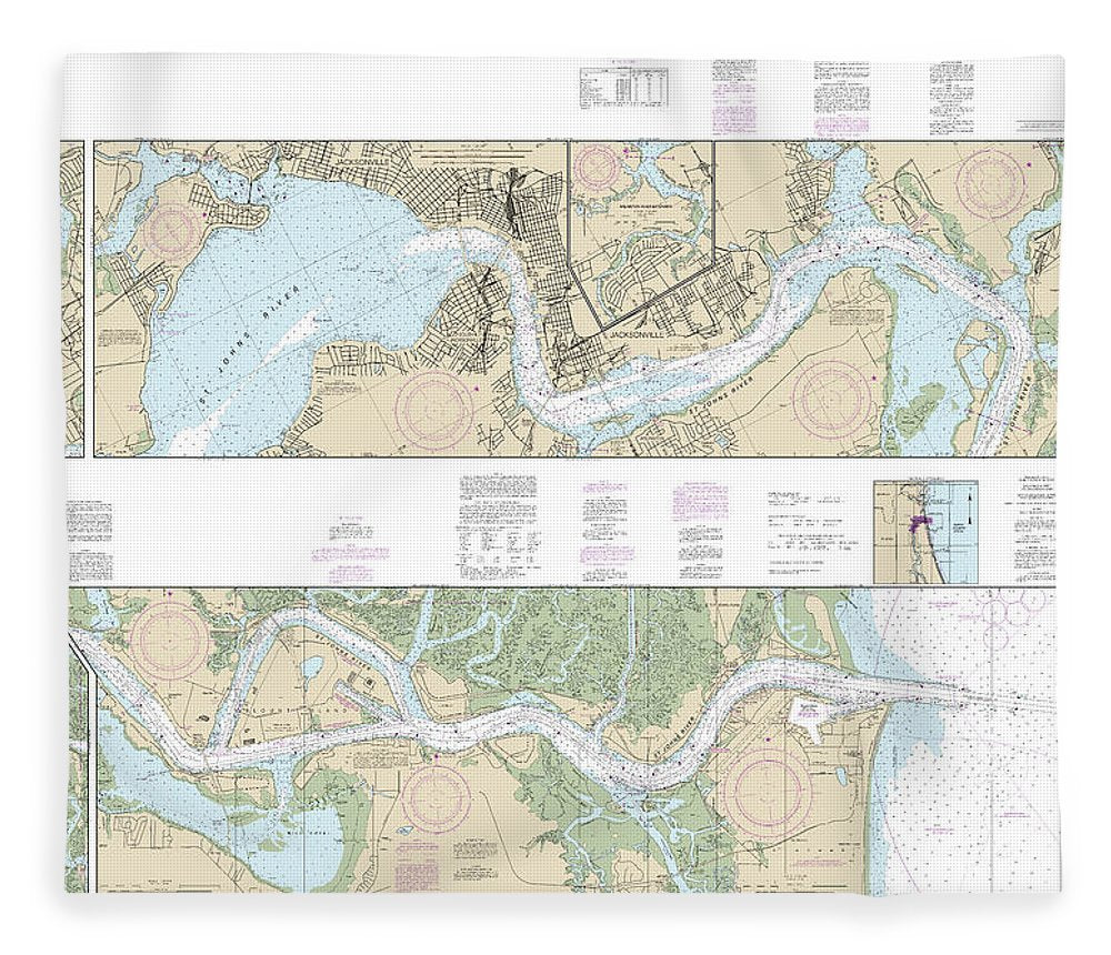 Nautical Chart 11491 St Johns River Atlantic Ocean Jacksonville Blanket