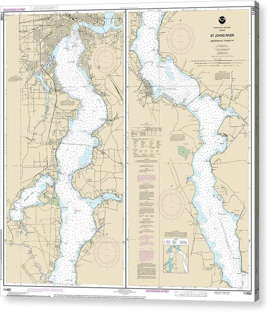 Nautical Chart-11492 St Johns River Jacksonville-Racy Point  Acrylic Print